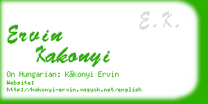 ervin kakonyi business card